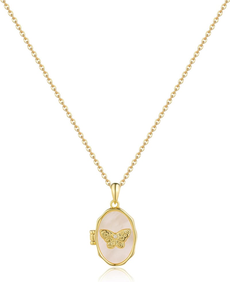 YOUFENG Love Heart Flower Locket Necklace that Holds Pictures Photo Locket Birthday Gifts - Image 1